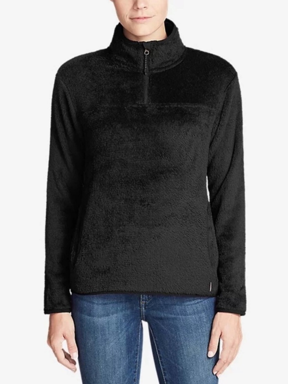 Eddie Bauer Quest Fleece 1/4 Zip Sweater Size XS Black